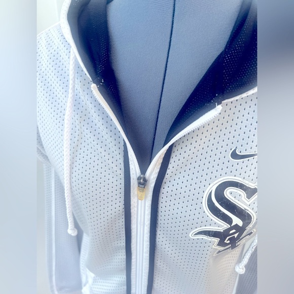 Nike Chicago White Sox Dri-FIT White Mesh Zip Hoodie Women’s Medium Game Day - Picture 7 of 16